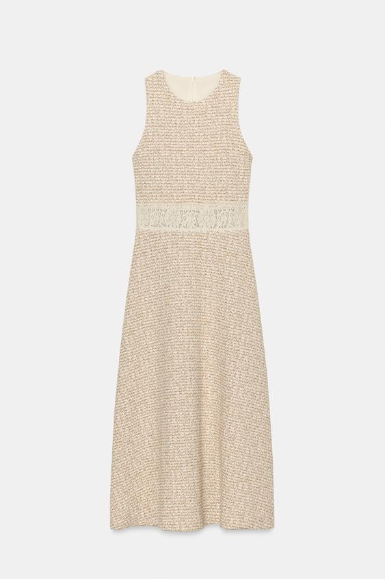 COMBINATION TEXTURED WEAVE DRESS | Zara US