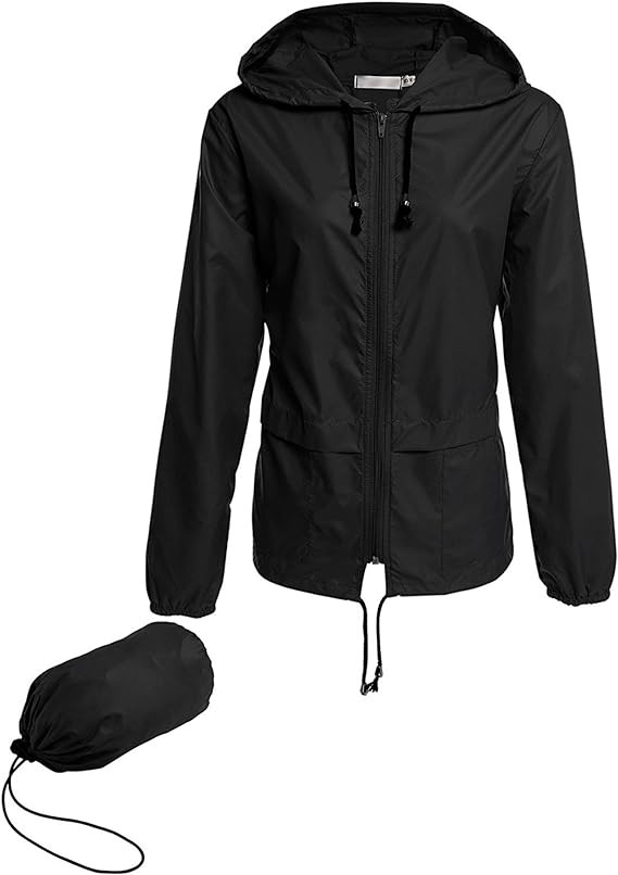 Avoogue Raincoat Women Lightweight Waterproof Rain Jackets Packable Outdoor Hooded Windbreaker | Amazon (US)
