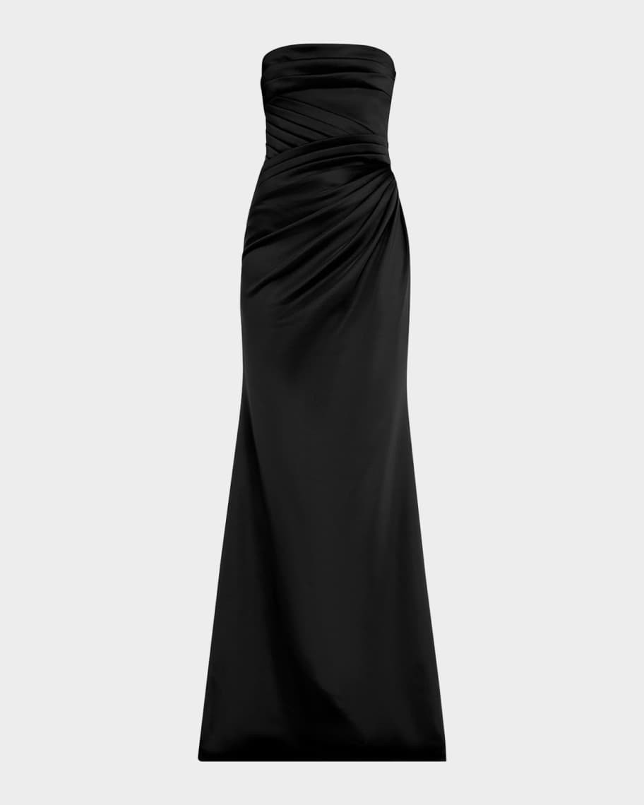 Strapless Pleated A-Line Gown | Neiman Marcus