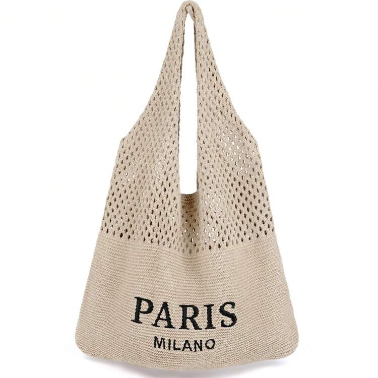 Hatisan Crochet Tote Bag For Women Tote Bag Aesthetic Crochet Beach Bag Hobo Bag Hippie Bag Summe... | SHEIN