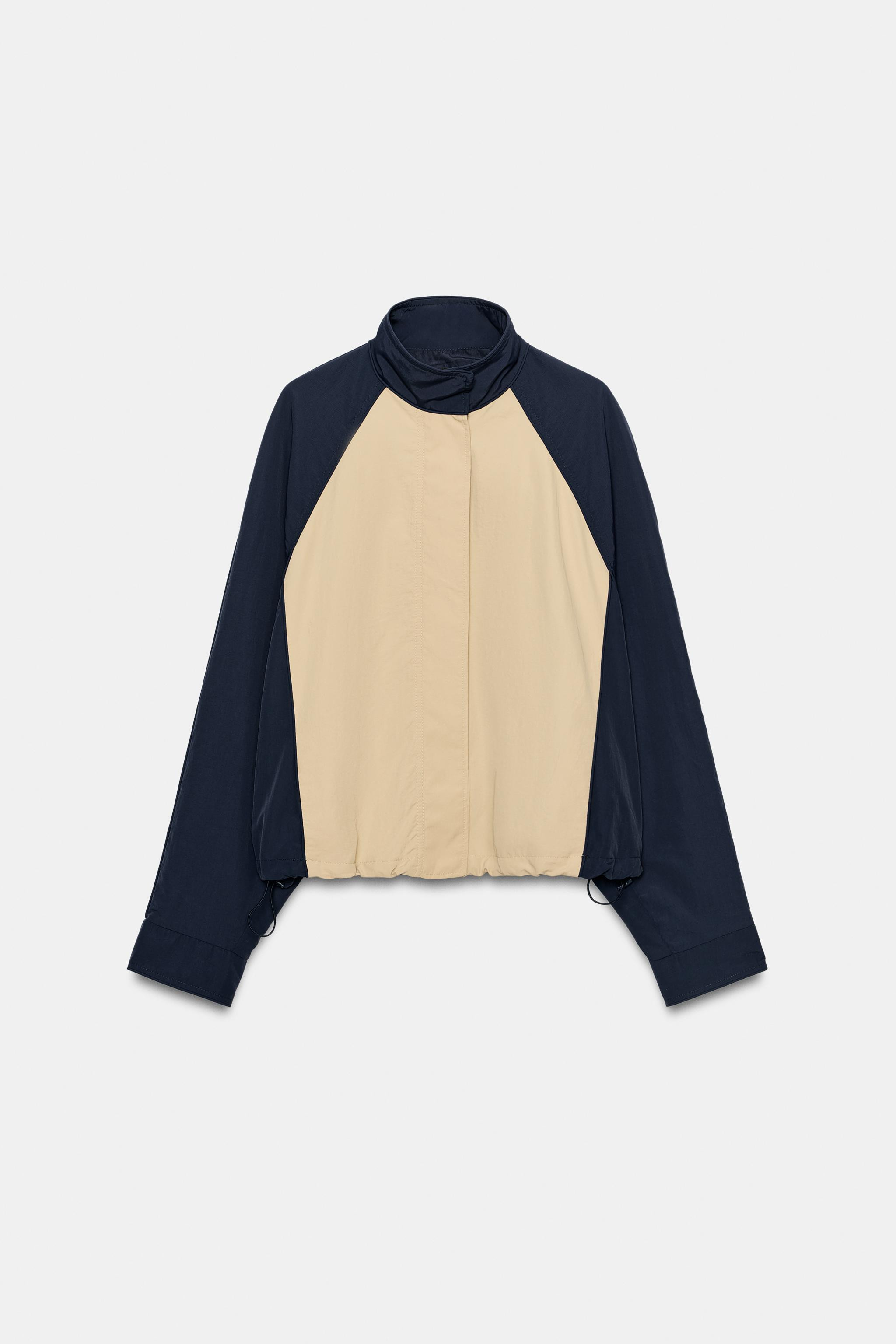 Kombinierte Jacke aus einem Hauptmaterial aus 100 % Polyamidgarn. Stehkragen und langen \u00e4rme... | Zara DE