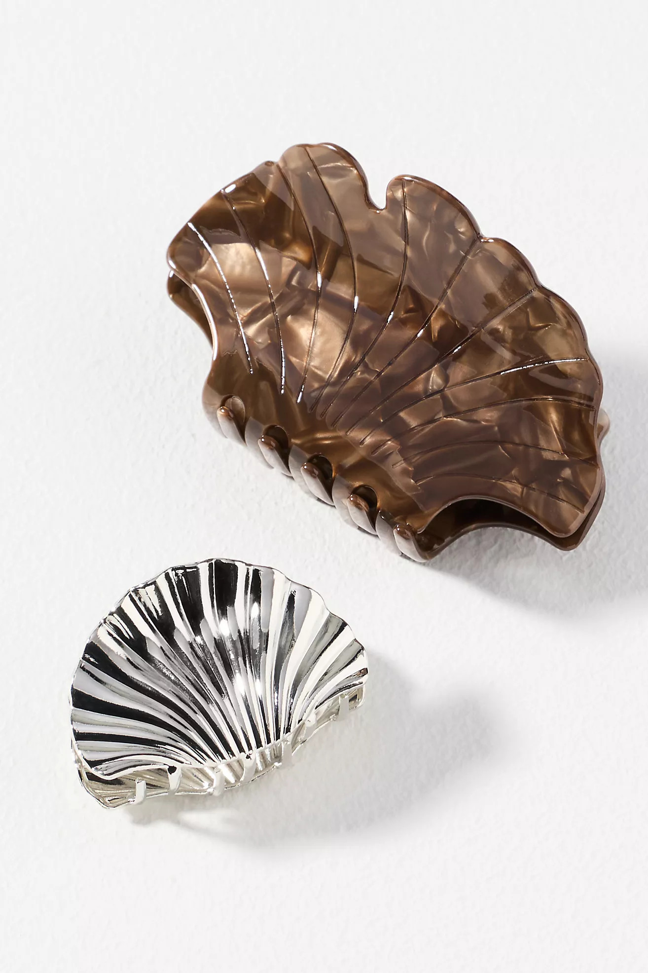 Resin and Metal Shell Hair Claw Clips, Set of 2 | Anthropologie (US)