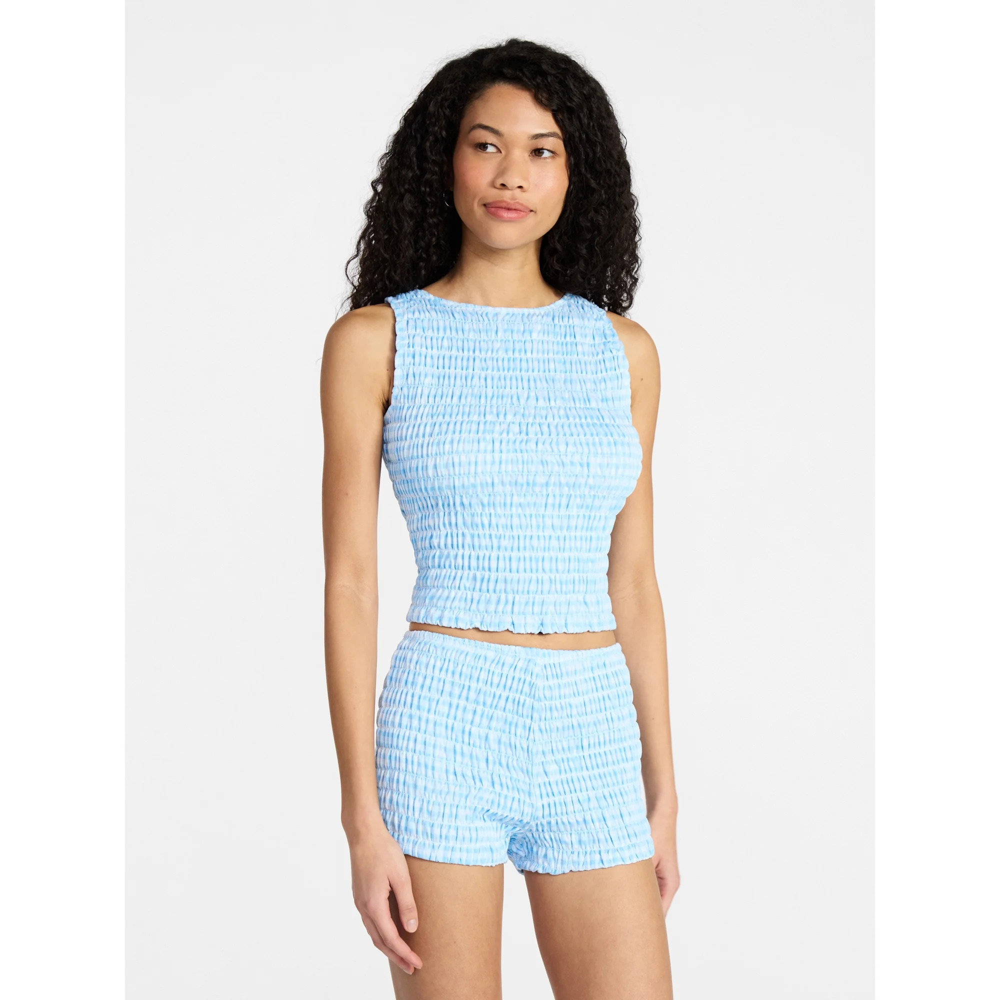 No Boundaries Smocked Tank Top and Shorts Set, 2-Piece, Women's XXS-XXL | Walmart (US)