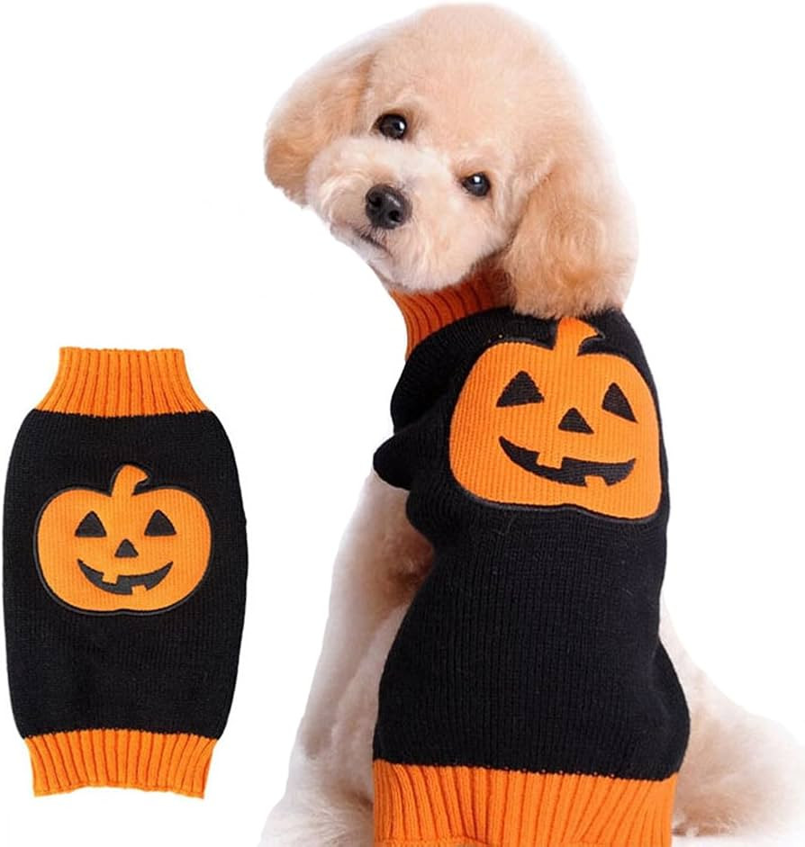 NACOCO Dog Sweater Pumpkin Pet Sweaters Halloween Holiday Party for Cat and Puppy (XL) | Amazon (US)