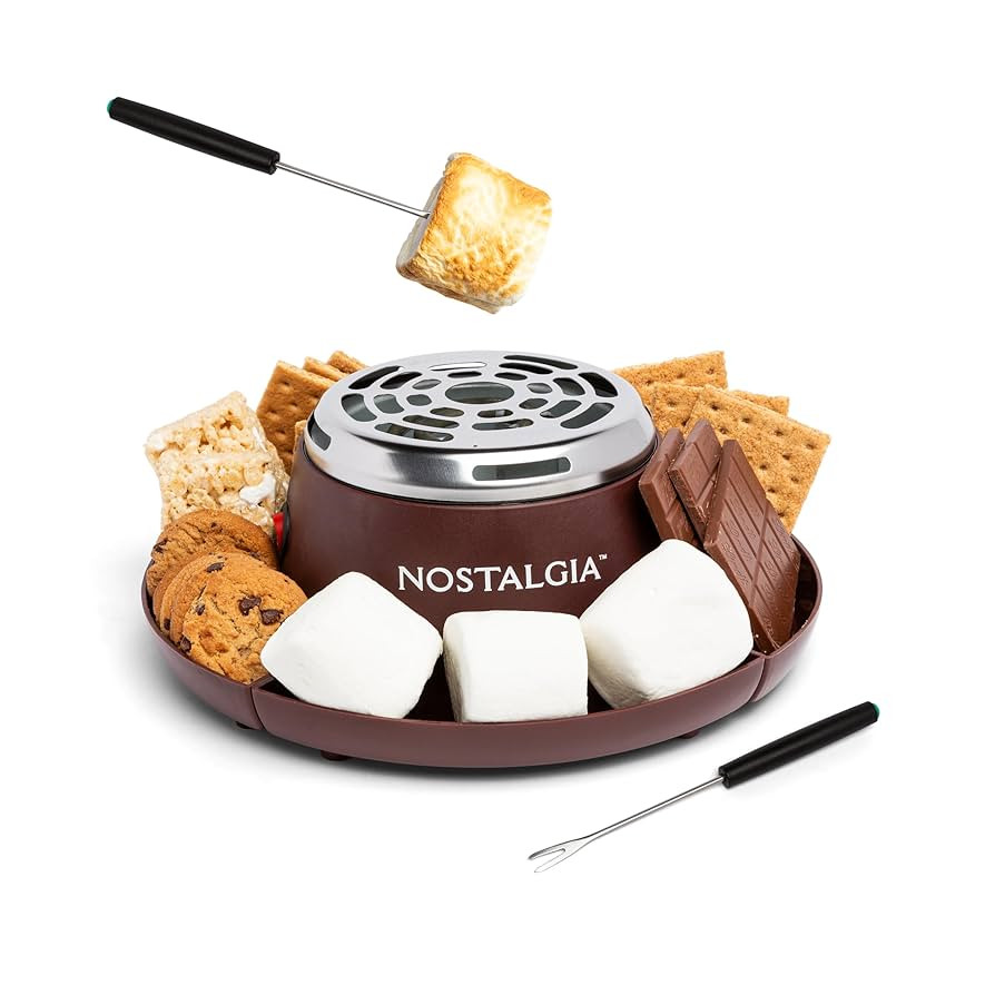 Nostalgia Tabletop Indoor Electric S'mores Maker - Smores Kit With Marshmallow Roasting Sticks an... | Amazon (US)