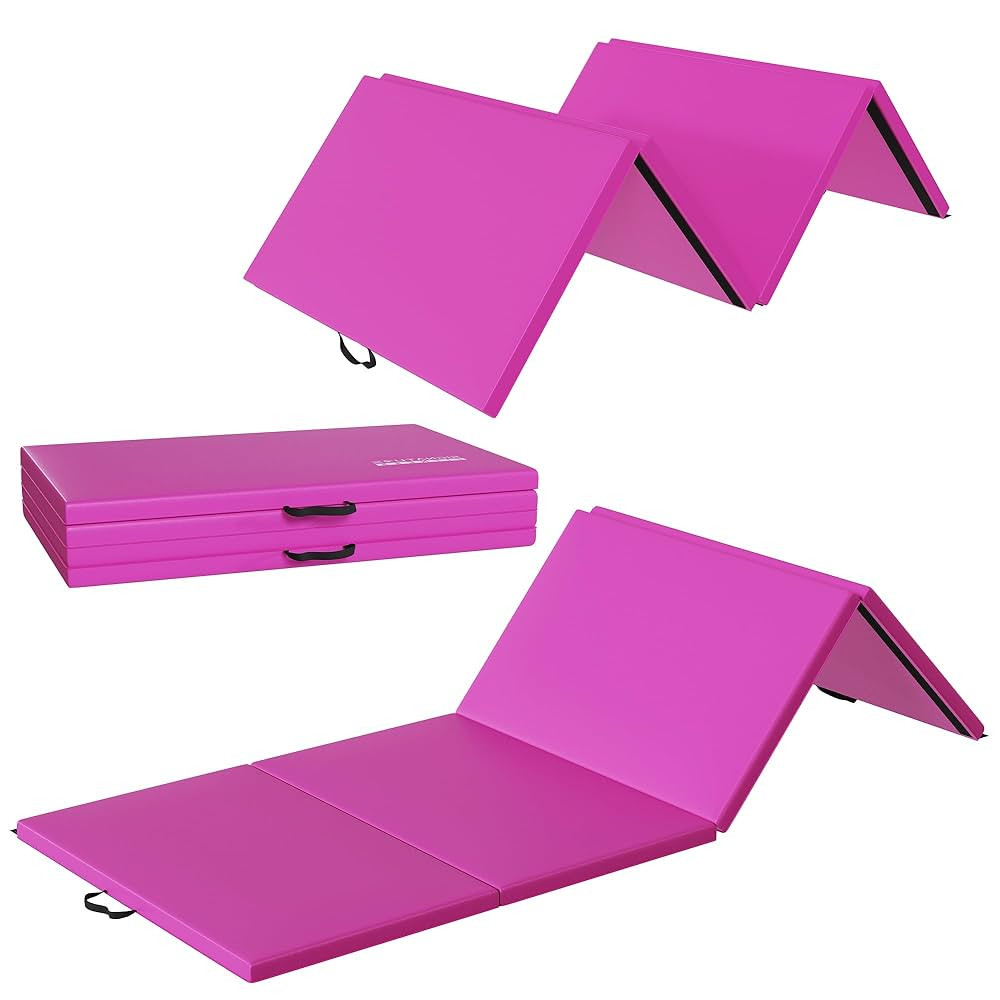 Fitvids Folding Exercise Gymnastics Mat 10'x4'x2" Gym Workout Mat with Carrying Handles High-Dens... | Amazon (US)