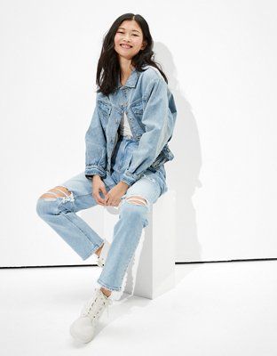 AE Cropped Fashion Denim Jacket | American Eagle Outfitters (US & CA)