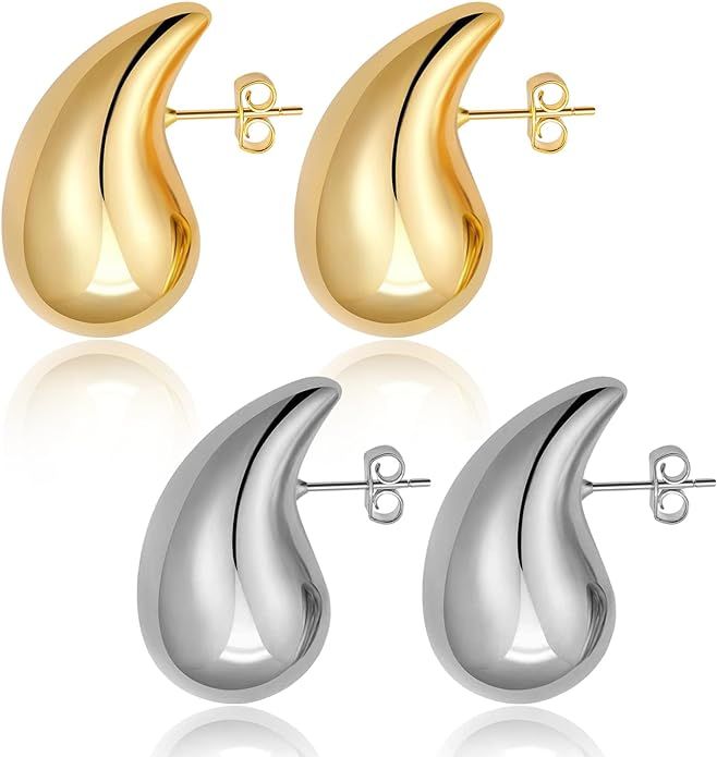 Hoop Earrings for Women 14K Gold Plated/Silver Hoops Simple Gold Knot Huggie Small Hoop Earrings ... | Amazon (US)