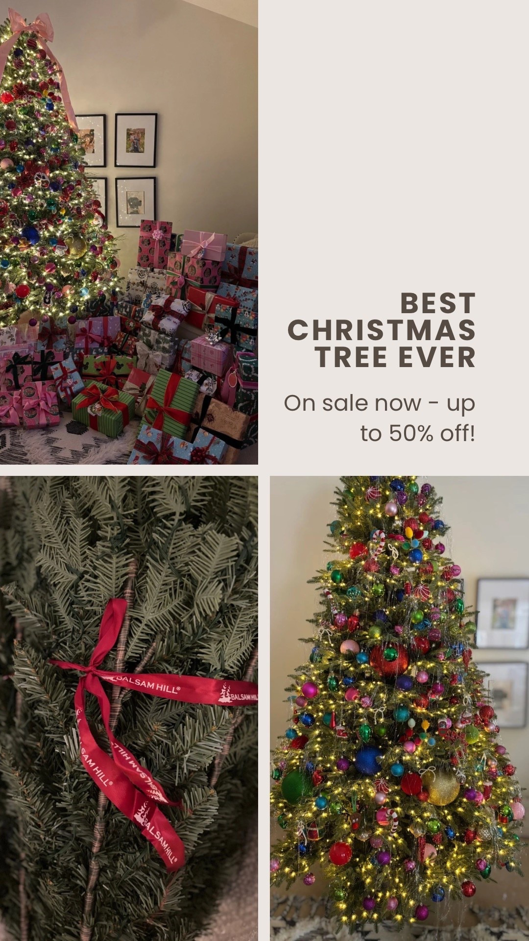 Balsam Hill is hands down the best Christmas tree I’ve ever owned, it’s super easy to setup and the branch / pine needle volume is unmatched. The lights are stunning and there’s so many of them on this tree. Totally worth the splurge in my opinion! And they’re having their annual post-Christmas sale up to 50% off now - hurry while supplies last! 🎅🏻🎄

I got the BH Balsam Fir® Christmas Tree in 9’ tall, full tree, with the LED incandescent fairy lights ✨

#christmas #christmasdecor #christmastree #seasonal #homedecor #sale #balsamhill #tree #christmasdecorations #seasonalsale #salealert #couponcode #macys #seasonaldecor #ltk #blowoutsale #blackfriday

#LTKSaleAlert #LTKSeasonal #LTKGiftGuide