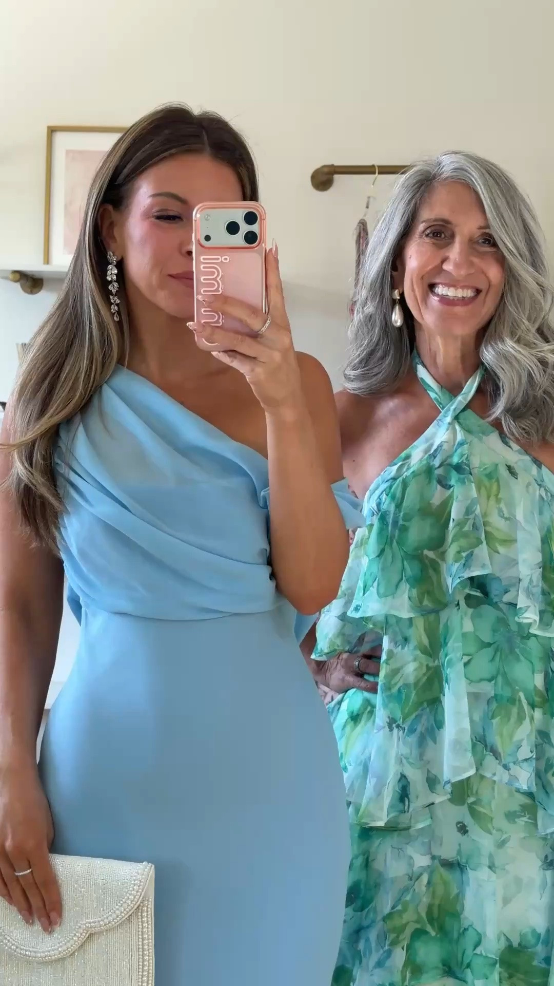 Mom and me blue one-shoulder mermaid gown with a draped bodice, green and white floral halter maxi with a tiered ruffle skirt wedding guest and formal event dresses  💍

Wearing my usual smalls/2 in most

Mom wears a medium/6

lulus: emerson20 (first purchase only) 

Wedding guest, mom & me outfits, mom & me dresses, matching outfits, mother daughter outfits, family photo outfits, wedding guest dresses, mother of the bride, mother of the groom, wedding guest outfit ideas

#LTKWedding #LTKOver40 #LTKSeasonal