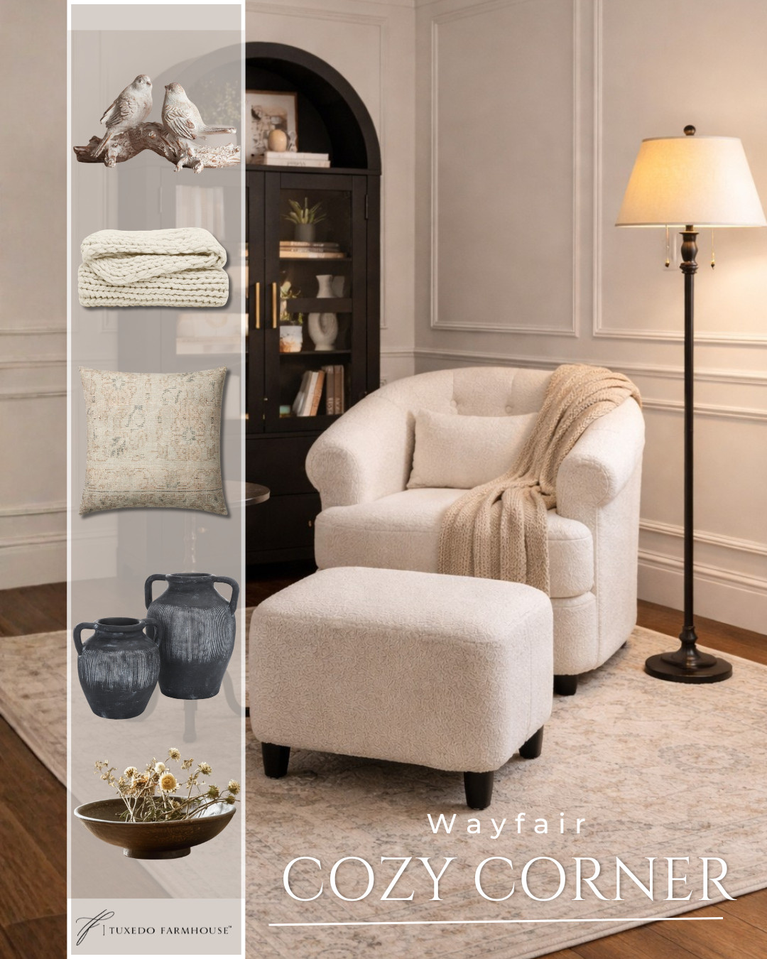 Creating the coziest little reading corner 🤍 layered neutrals, soft textures, and warm lighting make this the perfect spot to unwind. Everything linked to recreate this look ✨

Seasonal, home decor, accent chairs, rugs, wall art, frames, pillows, lamps, baskets, candles, books, coffee tables, ottomans, trays, bowls, consoles, accent tables
 

 #LTKSeasonal #LTKHome #LTKSaleAlert