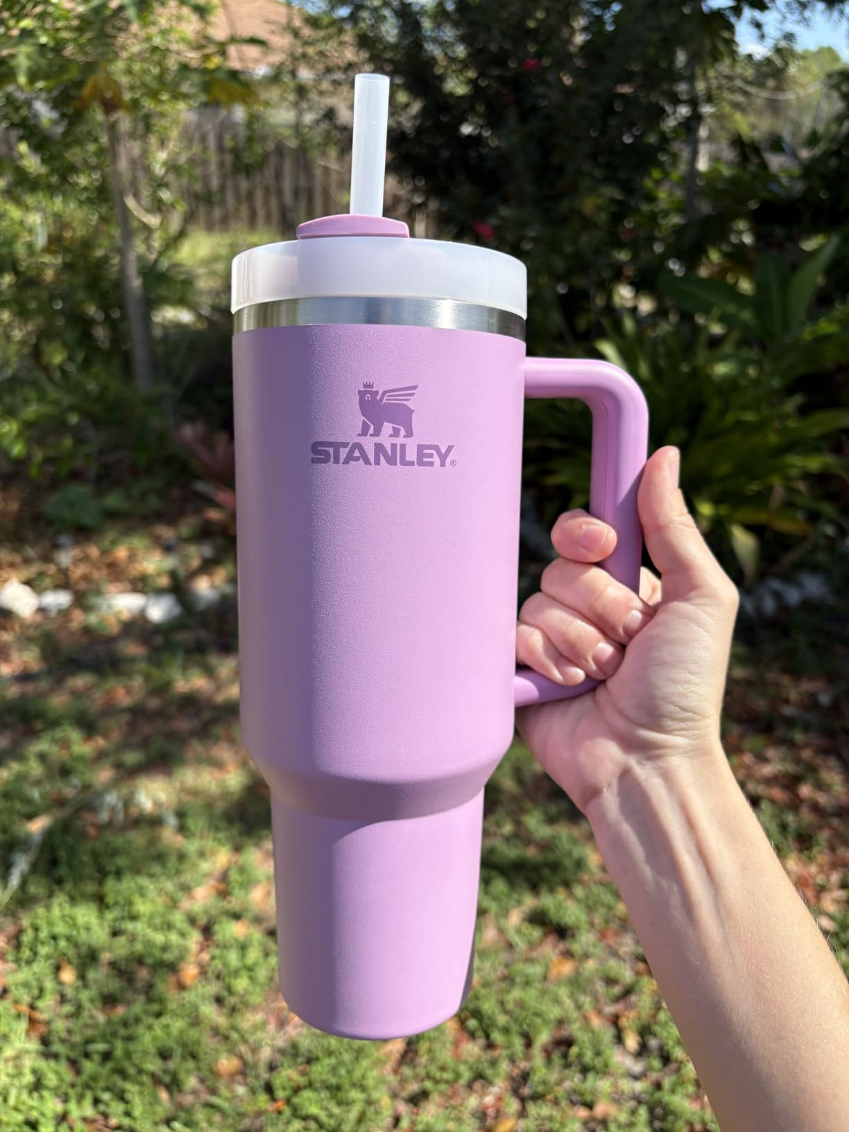 STANLEY Quencher H2.0 Tumbler with Handle and Straw 40 oz | Flowstate 3-Position Lid | Cup Holder Compatible for Travel | Insulated Stainless Steel Cup | BPA-Free | Soft Orchid | Amazon (US)