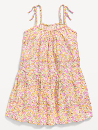 Printed Sleeveless Crinkle Crepe Tiered Dress for Toddler Girls | Old Navy (US)