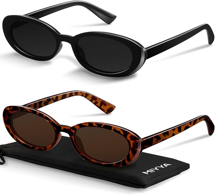 miyya Trendy Polarized Sunglasses Women, Oval Sunglasses for Women Men, Retro Sun Glasses for Wom... | Amazon (US)