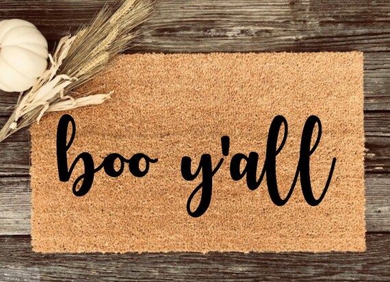 Boo Y'all doormat, door mat, welcome mat, doormat, halloween decor, boo, thanksgiving decor,harvest, | Etsy (CAD)