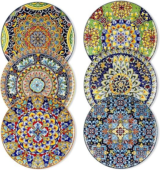 vancasso Dinner Plates Set of 6-10.5 Inch Ceramic Plates, Microwave, Oven and Dishwasher Safe, Co... | Amazon (US)