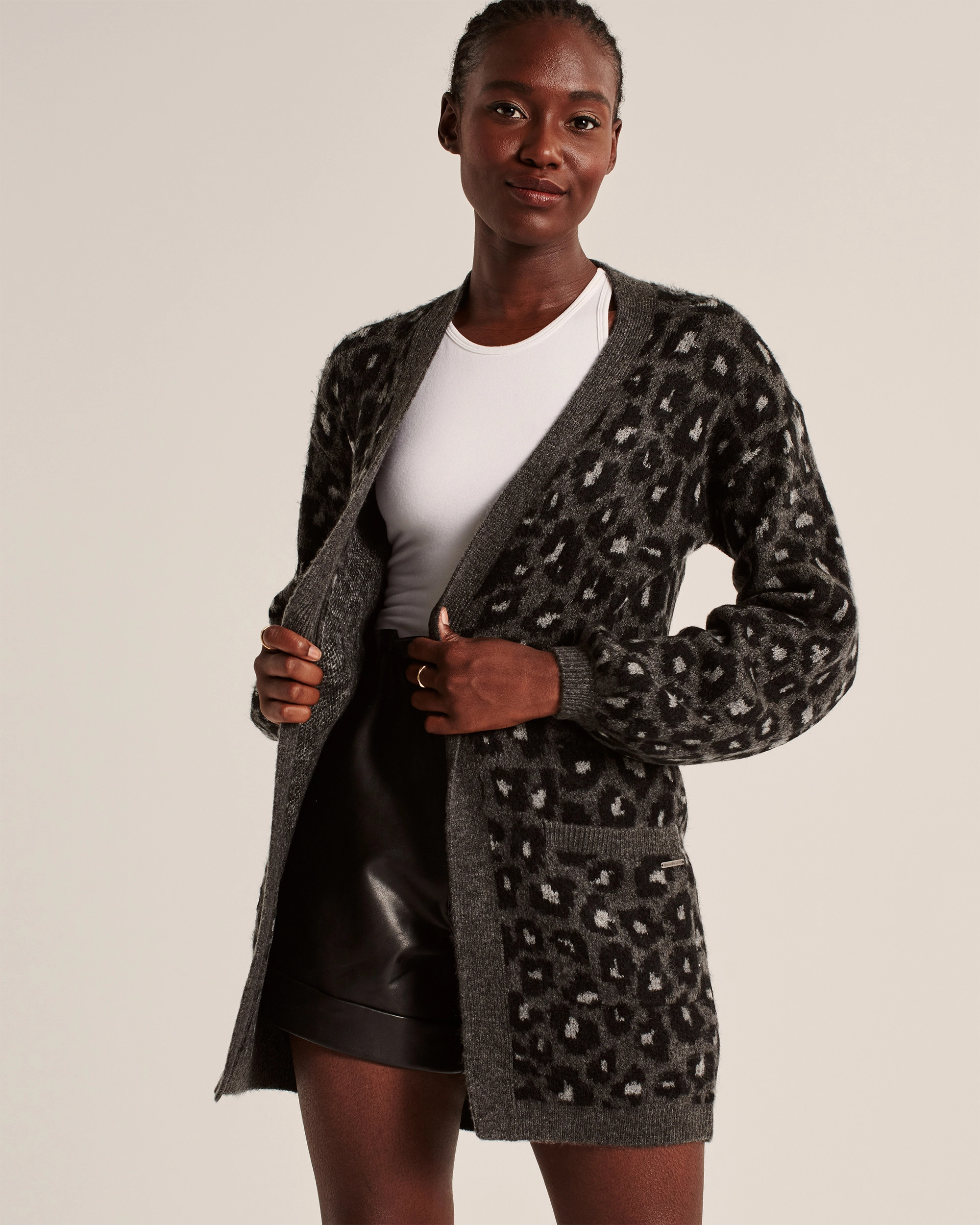 Puff Sleeve Long Cardigan | Abercrombie & Fitch (US)