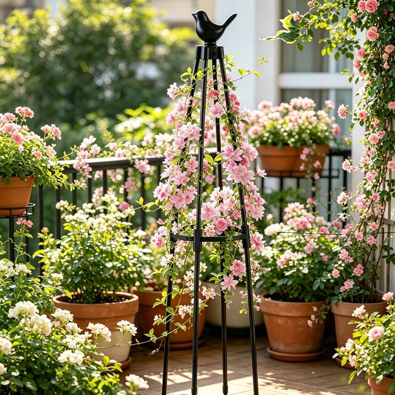 Cinvoph Garden Obelisk Trellis for Climbing Plants, Heavy Duty Metal Plant Support, Rustproof Out... | Walmart (US)
