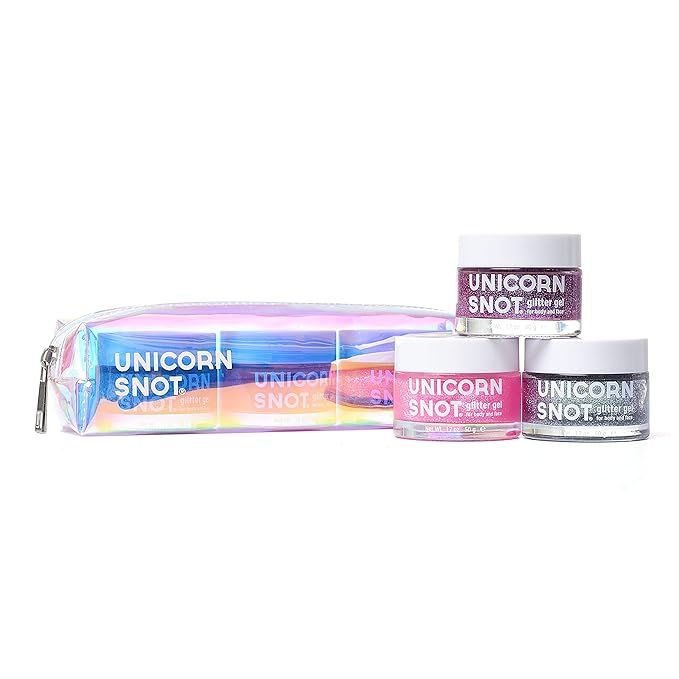 Unicorn Snot Body Glitter Gel Gift Set with Holographic Travel Case for Body, Face, Hair - Vegan ... | Amazon (US)