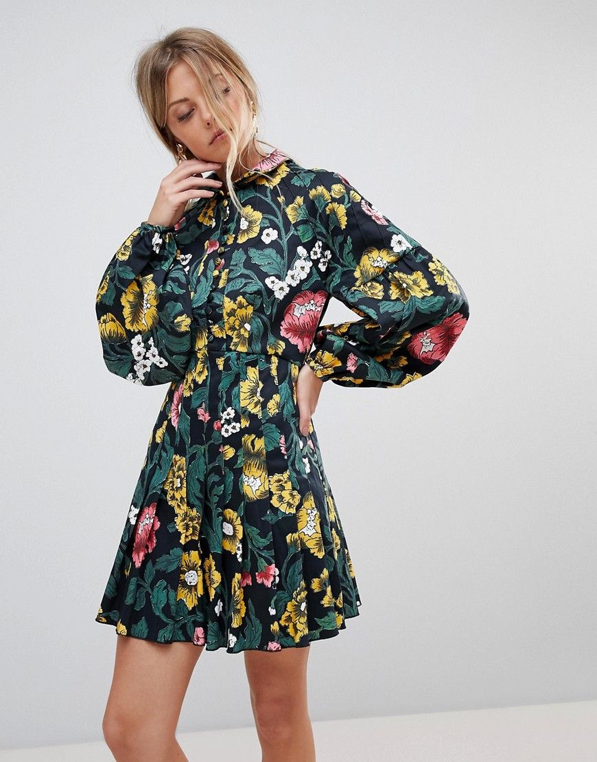 C/Meo Collective Another Lover Balloon Sleeve Dress - Multi | ASOS US