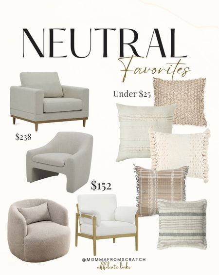 Neutral home accents, accent chairs, white chairs, pillows, better homes and garden furniture, brutal pillows from Walmart! 

#LTKhome #LTKSpringSale #LTKfindsunder50