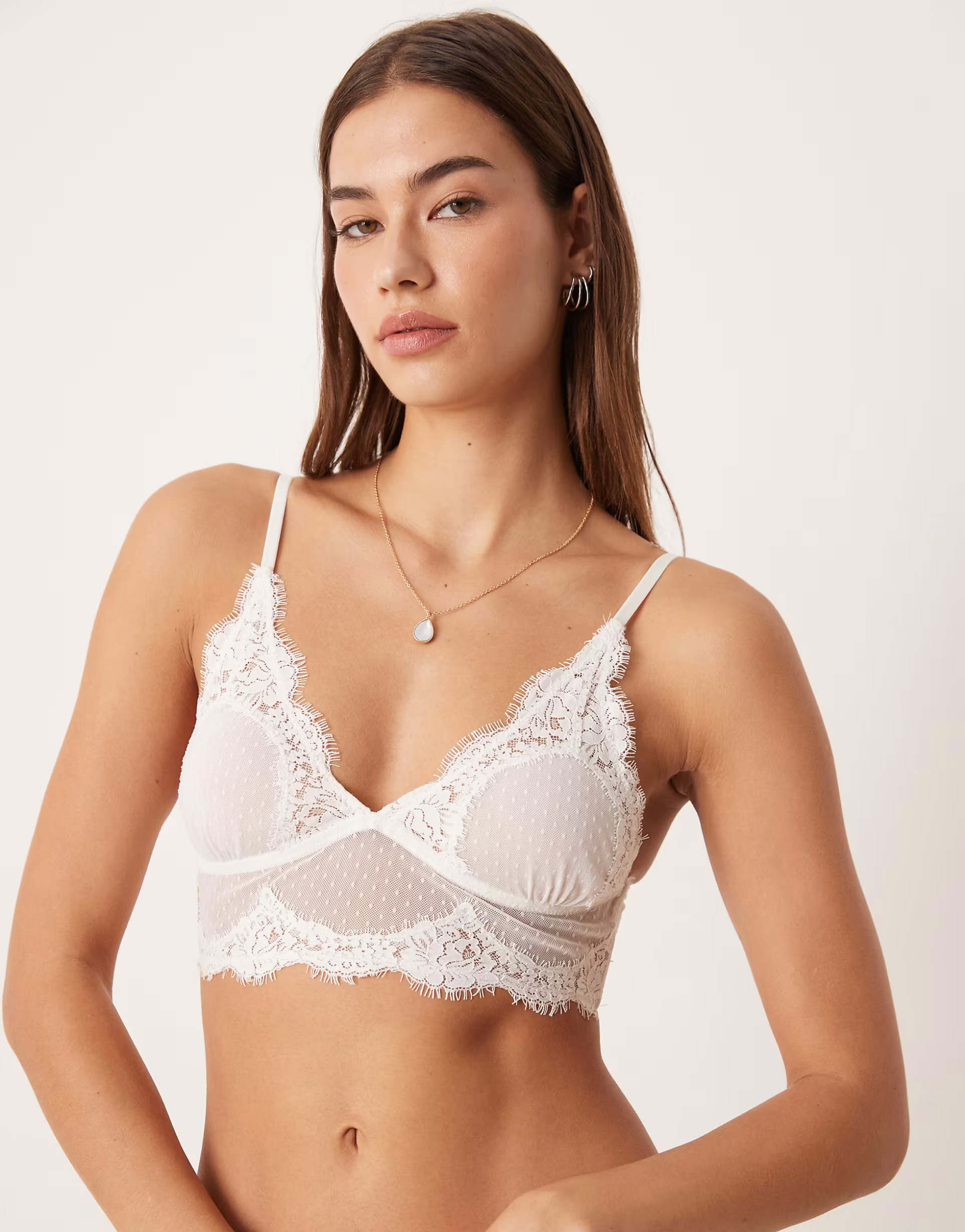 Free People fiona longline bra in white | ASOS (Global)