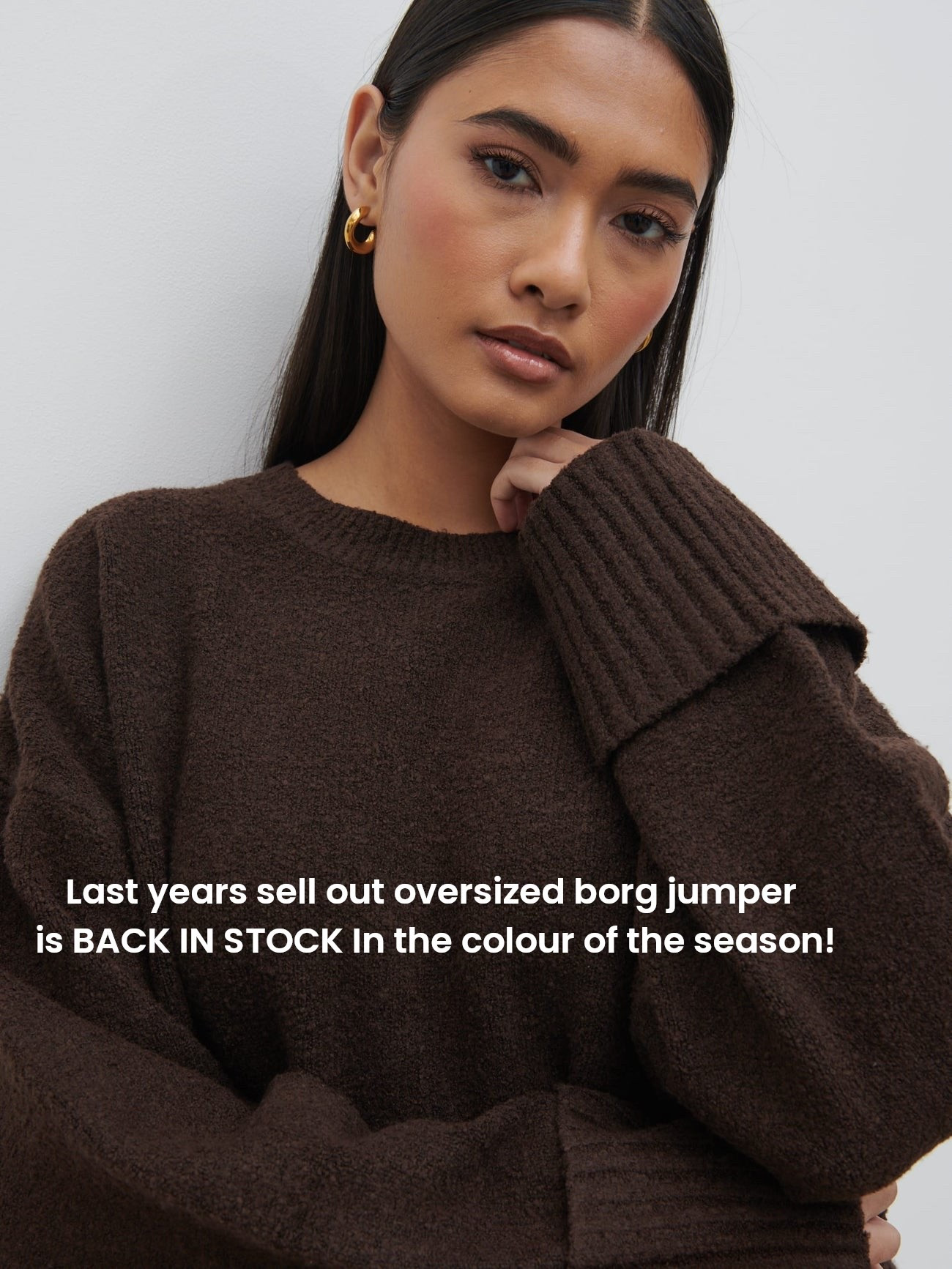 Autumn knit - chocolate brown oversized Borg jumper - knitwear - pretty lavish - fall fashion trends - capsule wardrobe staple 

#LTKautumn #LTKFashionMonth #LTKuk