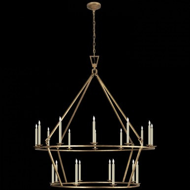 Darlana Chandelier, 20-Light, Gilded Iron, 50"W (CHC 5199GI CHPLK) | Lighting Reimagined