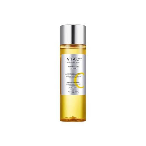 MISSHA Vita C Plus Brightening Toner 6.76 Fl oz/200ml, Lightweight, Fast-Absorbing Facial Toner, Vitamin C Skin Care for Dark Spots & Uneven Tone, Korean Skin Care for Dull, Oily Skin | Amazon (US)