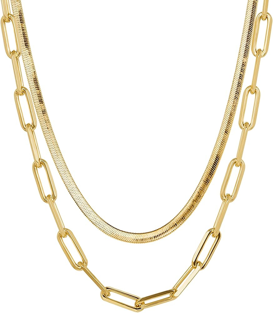 Statement Chains Set for Women – 3-Year Color Guarantee – Waterproof, Hypoallergenic, Gold PV... | Amazon (US)