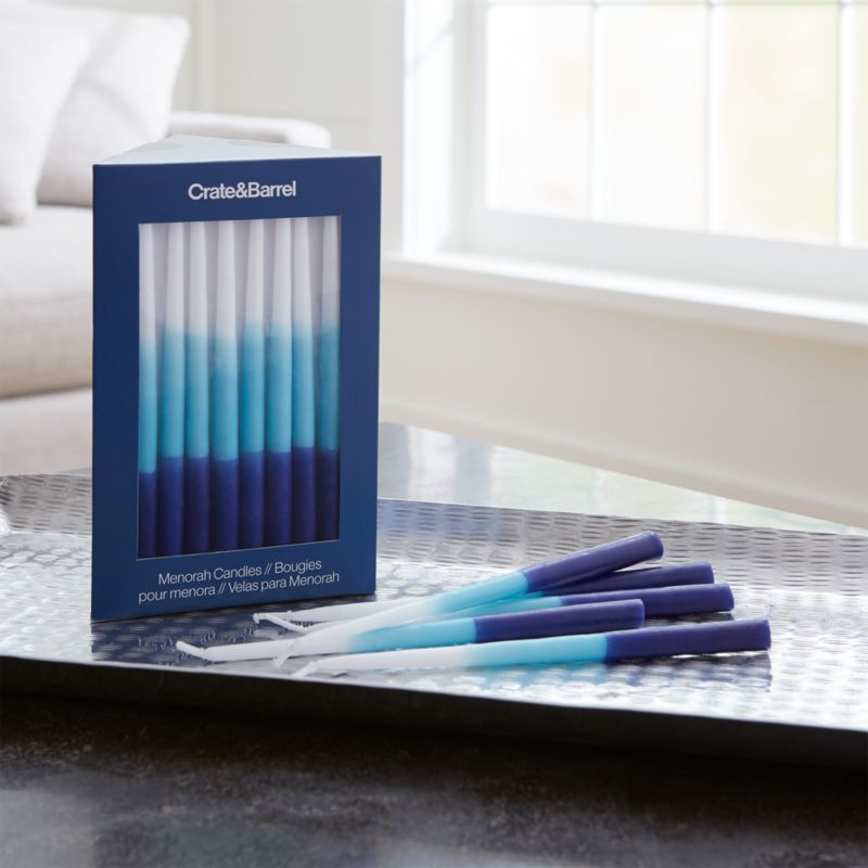 Blue Ombre Menorah Candles, Set of 45 + Reviews | Crate and Barrel | Crate & Barrel