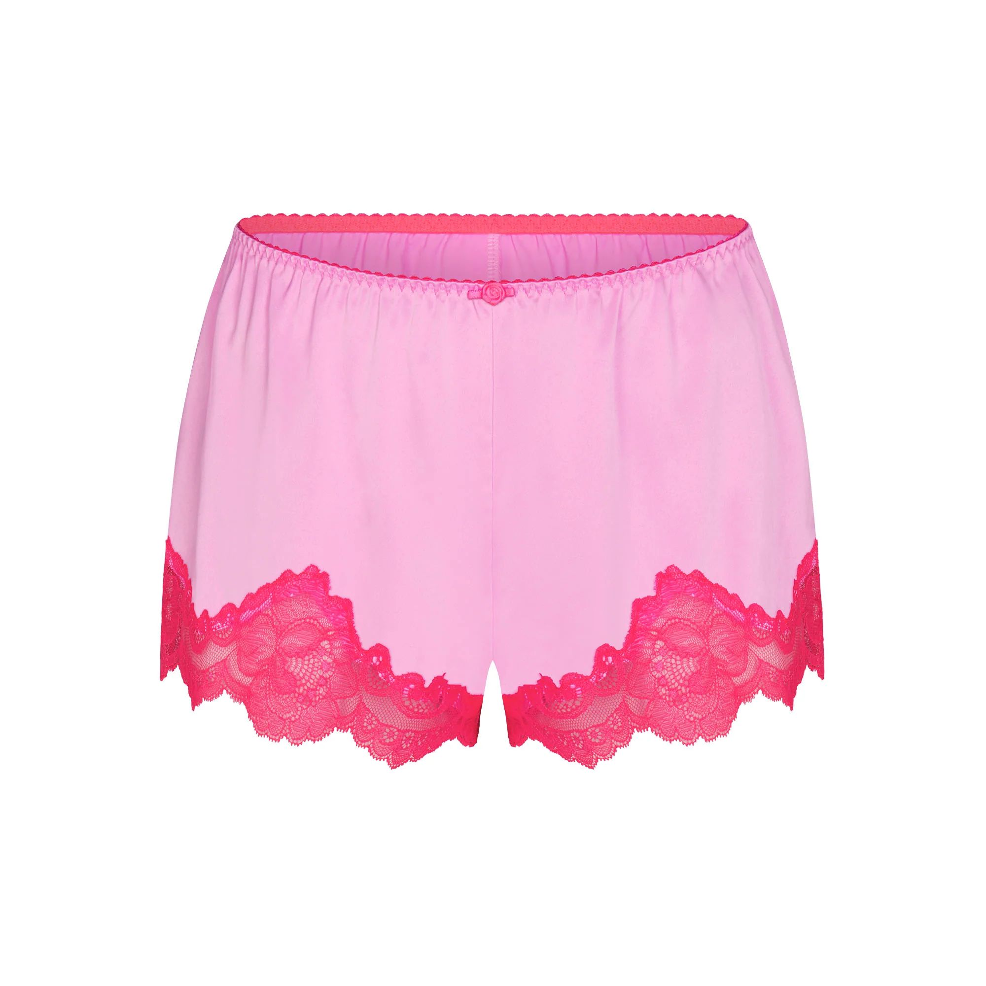 WOVEN SHINE LACE TAP SHORT | NEON ORCHID | SKIMS (US)
