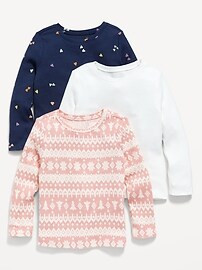 Thermal-Knit Long-Sleeve T-Shirt 3-Pack for Toddler Girls | Old Navy (US)