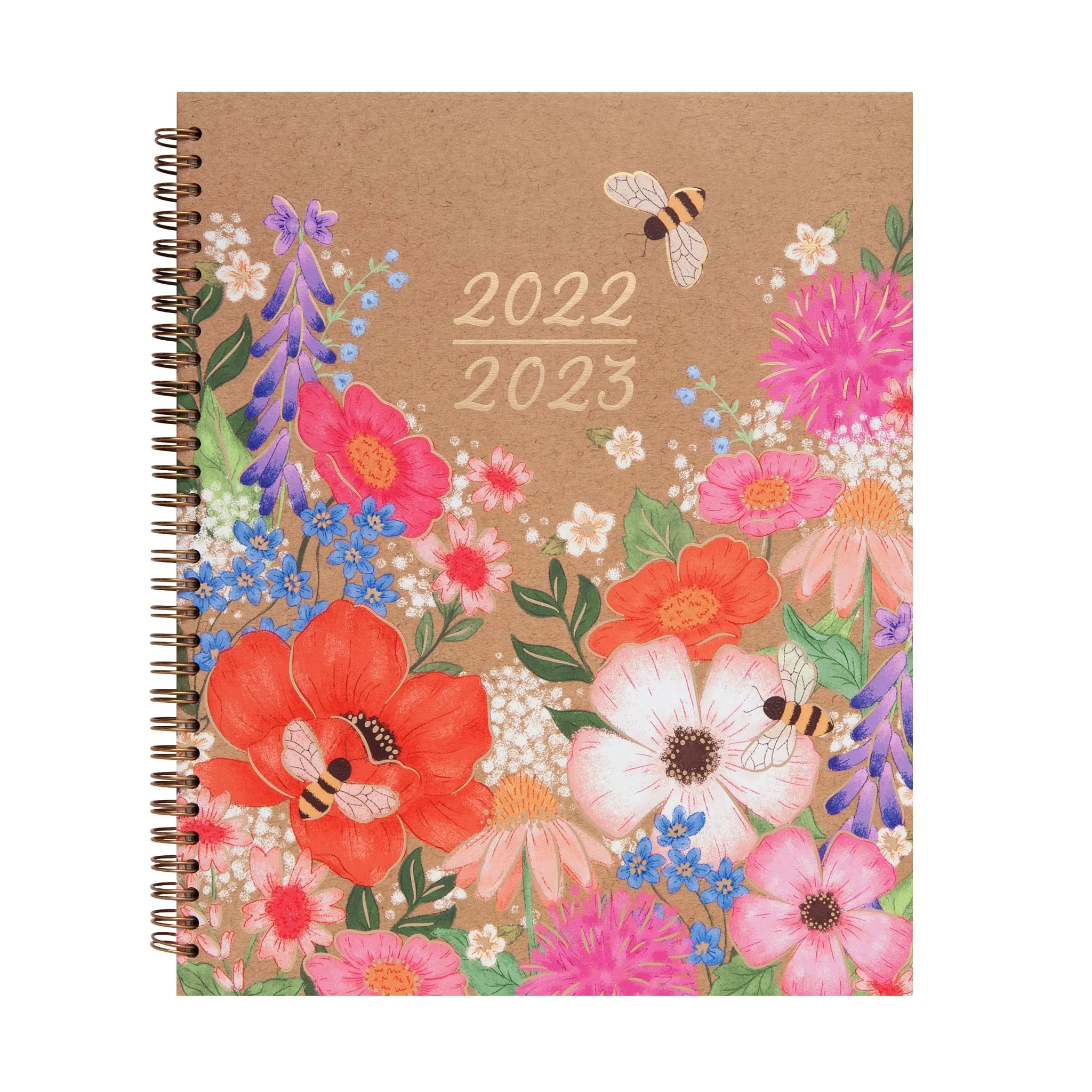 2022-2023 Mintgreen Weekly/Monthly Spiral Planner, 9" x 11", Floral Bees, Recycled Paper - Walmar... | Walmart (US)