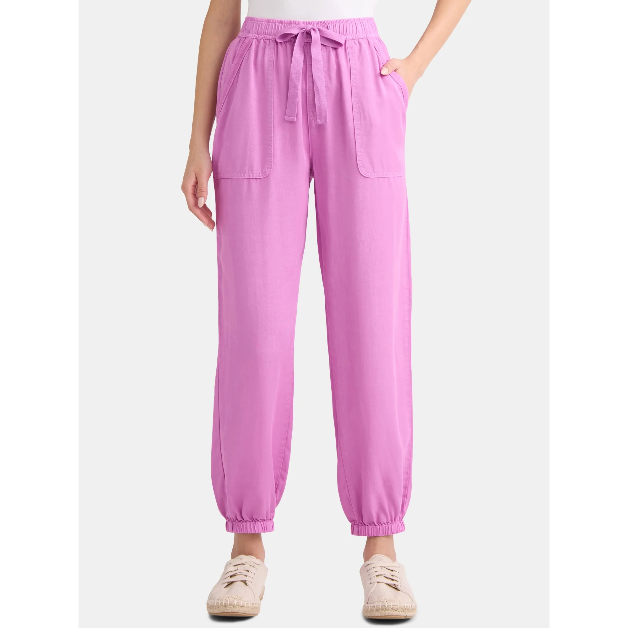 Time and Tru Women's High Rise Parachute Joggers, 28” Inseam, Sizes XS-XXXL | Walmart (US)