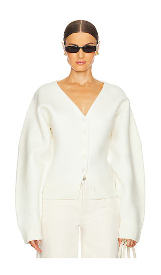EAVES Arlet Knit Cardigan in Ivory. - size L | Revolve Clothing (Global)