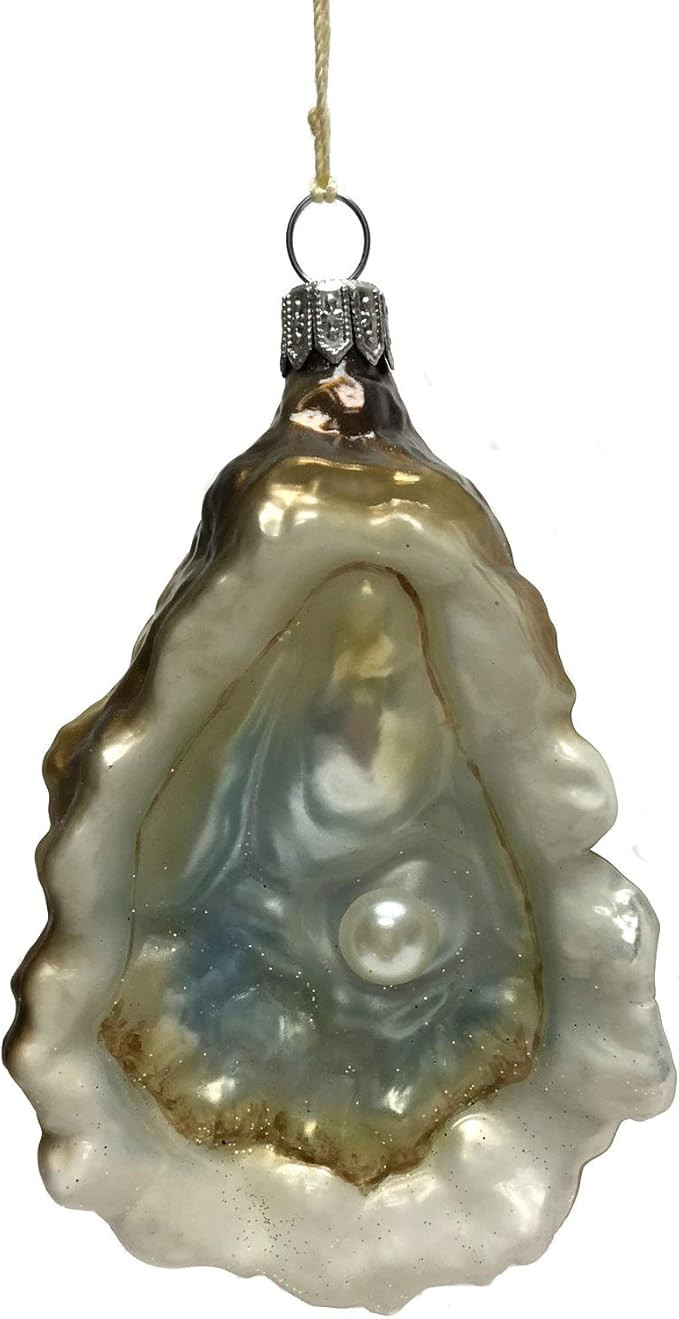 Oyster with Pearl Polish Glass Christmas Tree Ornament Food Decoration Poland | Amazon (US)