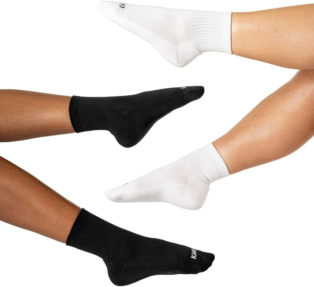 Kamo Fitness Daily 4-Pack – Women's Ankle Socks, Athletic Half Crew, Cotton Mid-Calf, Cushioned... | Amazon (US)