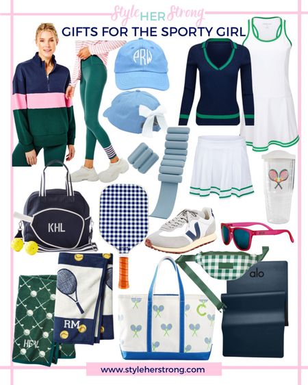 Gifts for the Sporty Girl:
Club & Court Tennis Dress, tennis skirt, tennis sweater, personalized racquet, pickle ball bag, yoga mat, veja sneakers, goodr sport sunglasses, personalized tote, baseball hat, belt bag, preppy, tennis, golf

#LTKGiftGuide #LTKHoliday #LTKfit