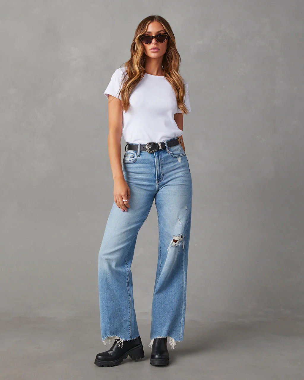 Lohan High Rise Distressed Relaxed Denim | VICI