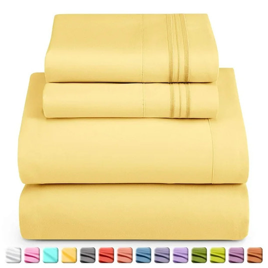 yellow bed sheet