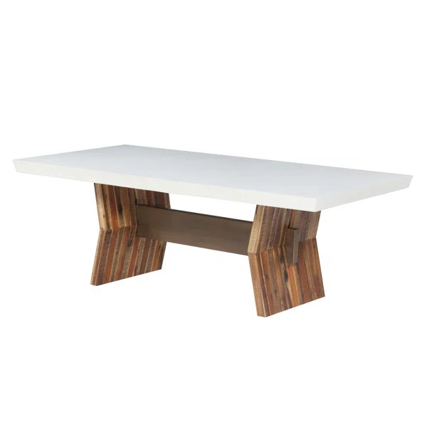 Dusek 86.6'' Concrete Trestle Dining Table | Wayfair North America