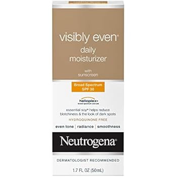 Neutrogena Visibly Even Daily Facial Moisturizer With Broad Spectrum SPF 30 Sunscreen, Essential ... | Amazon (US)
