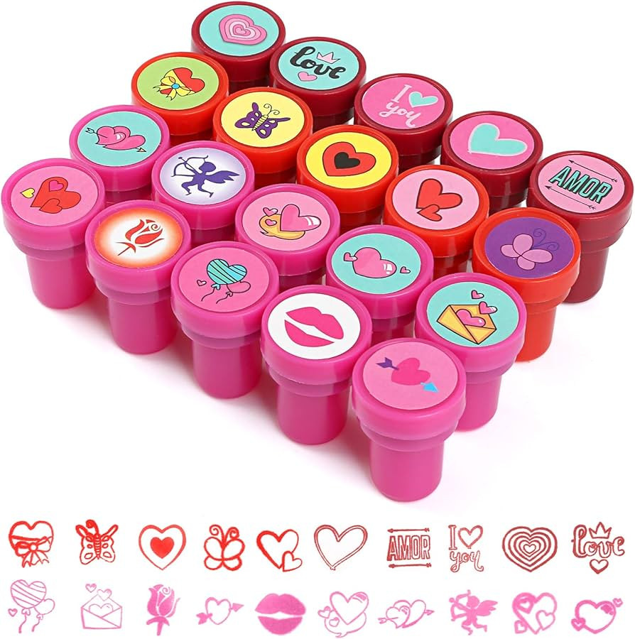 KESOTE Valentines Day Stamps for Kids, Self Inking Stamps for Valentine Party Favor Goody Bag Fil... | Amazon (US)