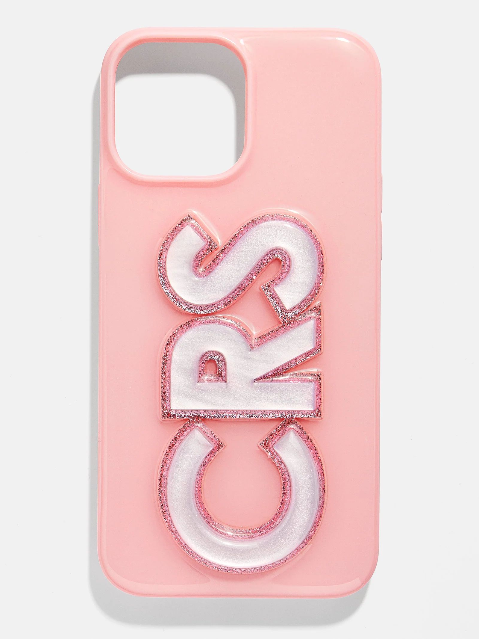 Block Font Custom iPhone Case - Blush/Mother of Pearl | BaubleBar (US)