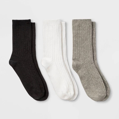 Women's 3pk Waffle Crew Socks - Universal Thread™ One Size | Target