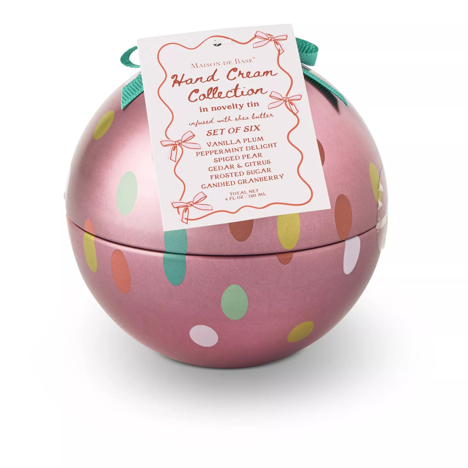 MAISON DE BASE 6-Pack Hand Cream Set in Tin Ornament, Pink | Kohl's