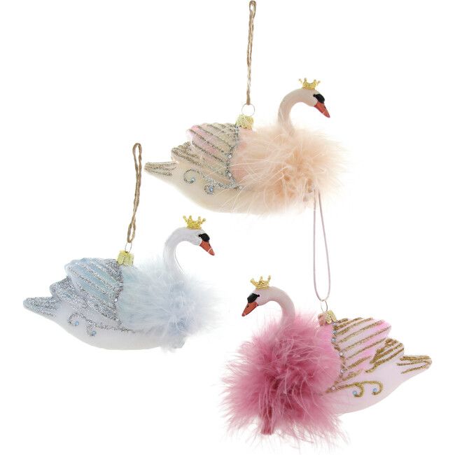 Crowned Swan Ornament Set | Maisonette