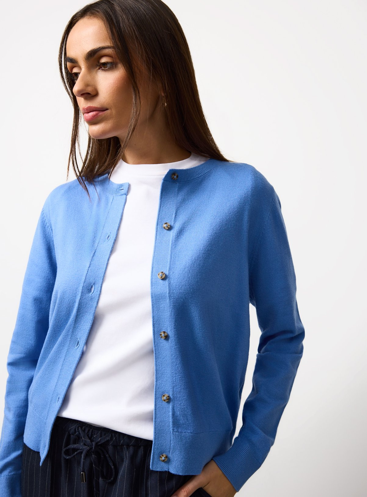 Blue Soft Touch Button Cardigan | Tu Clothing