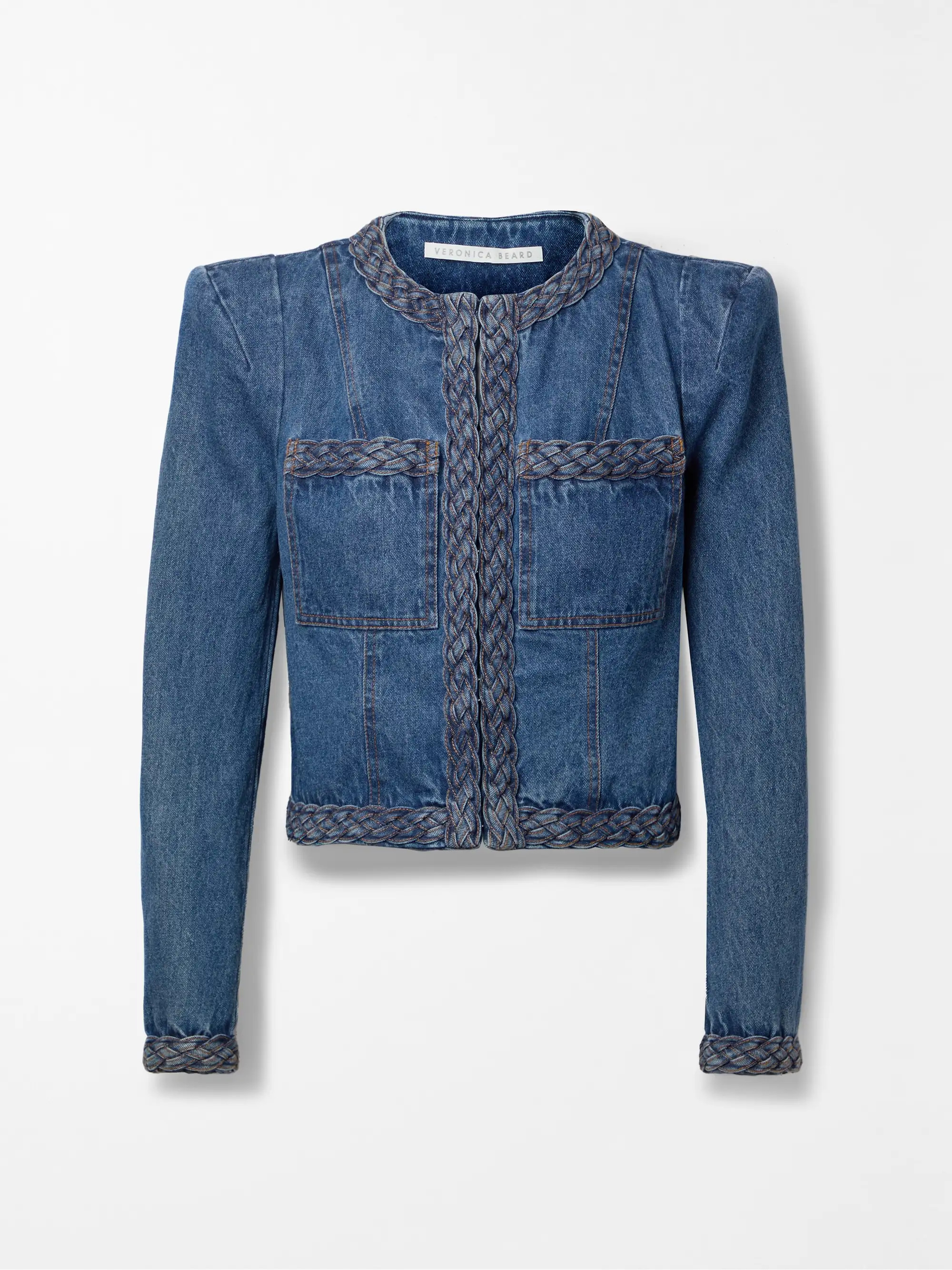 Arrowe cropped braided denim jacket | NET-A-PORTER (US)